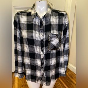 Arizona Jean Black and White Lightweight Flannel